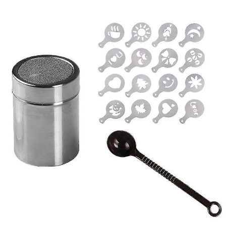 Mall i rostfritt stål för café-skum, Barista-schabloner, dekorationsverktyg, girlangform, kaffetryck