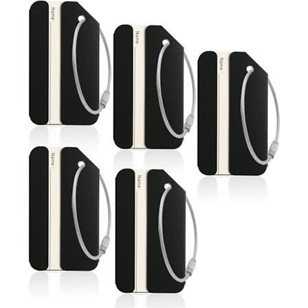 Reseetiketter, Bagageetiketter, Aluminium, 5 st
