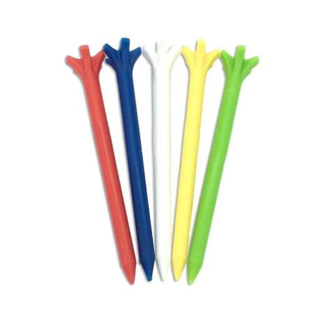 100 stk. Golf Tee 83mm Femkløet Søm Plast Tee Tilfældig Professionel 5 Farve 83mm Friktion Mindre Nul 5 Takket Golf
