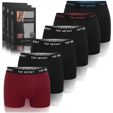 TOP SECRET - Førsteklasses Mænds Undertøj - 6-pak - Højkvalitets Klassisk Komfortabel Blød Let - Premium Boxershorts Herreboxershorts Bomuld Färgmix: 