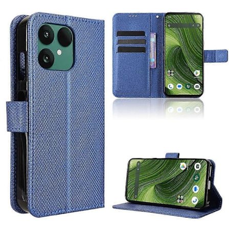 Timanttikuvioinen nahkainen puhelinkotelo Fairphone 6:lle [DB]