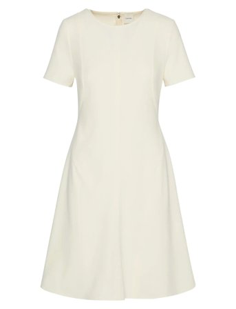 Calvin Klein Scuba Fit And Flare Dress - Cream - 38