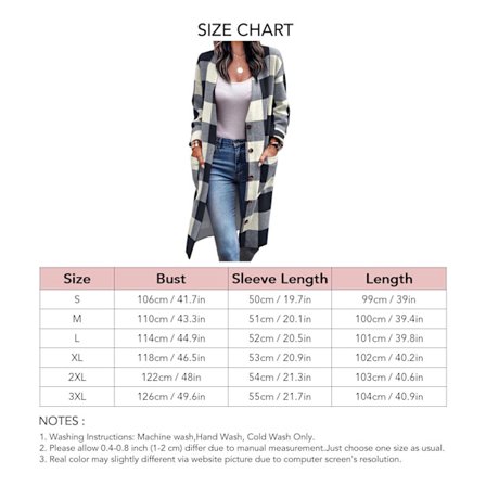 Långärmad Knäppt Utomhusjacka Dam Lös Ledig Elegant Nedhasad Axel Plädrock med Ficka för Dejting Svart 3XL