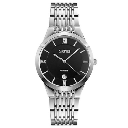 Skmei 9139 Vedenpitävä kello miehille (musta hopea)