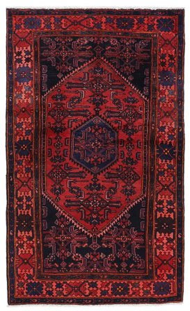 Hamadan Matot Käsinsolmittu 128X210 Matto Musta/Tummanpunainen Persia