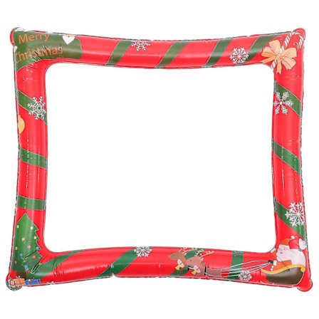 Oppblåsbar juledekorasjonsfotoramme, julefotorekvisitter, julefestfavoritt, oppblåsbar julefotoboks