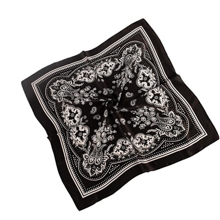 Elegant Paisley Square Scarf - 70x70cm Marinblå