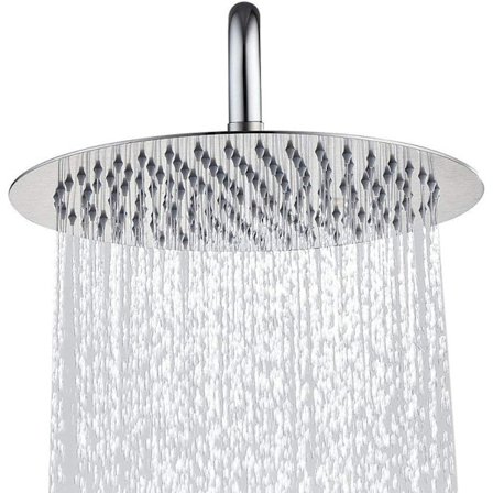 316 rostfritt stål anti-kalkduschhuvud Ultratunt högtrycksrundt duschhuvud Justerbart regnduschhuvud för badrum, 10 tum