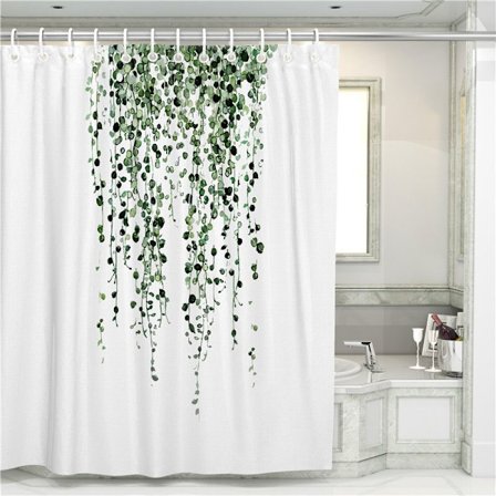 Et sæt (YL003A, ca. 180*180 cm) bruseforhæng vandtæt og skimmelbestandigt badeforhæng til kvinder og mænd med kroge Hurtigtørrende vaskbare gardiner