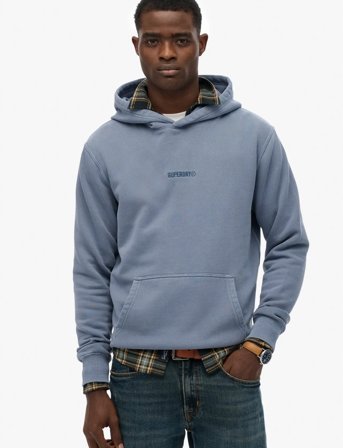 Superdry Micro Logo Hood - Blue - XXXL