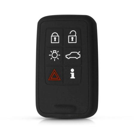 Volvo 5/6 Knap Silikon Nyckelväska Black 6 Button