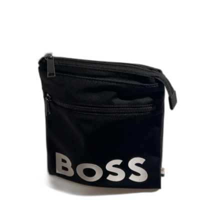 Svart axelväska med randigt band Hugo boss