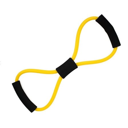 Gult träningsband som är elastiskt, gul