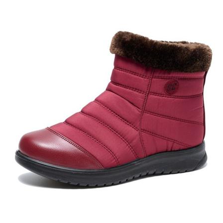 Dam Rund Toe Fuzzy Booties Zip Up Low Calf Platt Ankel Bootie