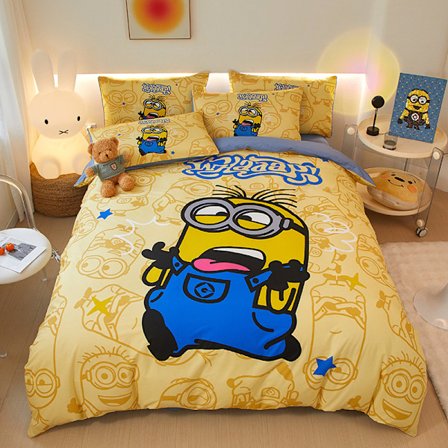 Minions Serie - Bomull Tryckt Påslakanset - Grimas