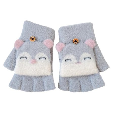 Tegneserie Cabriolet Flip Top Hansker, Småbarn Vinterhansker for Jenter Gutter 3-8 år