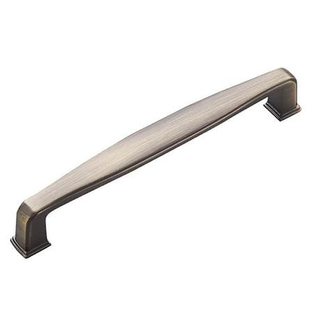 Sæt med 6 traditionelle buede skabshåndtag, længde: 14 cm (12,8 cm hul afstand), satin nikkel