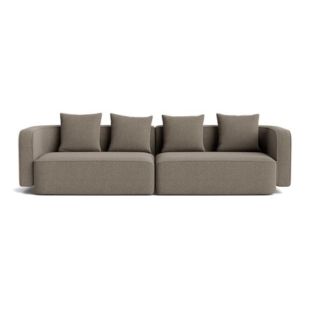 Fiore 3 personers sofa - Nordic Grå - 306x99x87 - Slidstærk 3-personers sofa i nordisk stil med komfortabel PU skum & træramme - 306x99x87cm