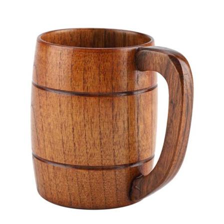 Naturlig tre øl kopp retro stor kapasitet te vann klassisk tre drikke krus