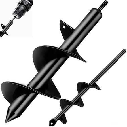 Hagespiralsett 8x30cm og 4x22cm, Multifunksjonell Jordspiral for Planting og Hagearbeid