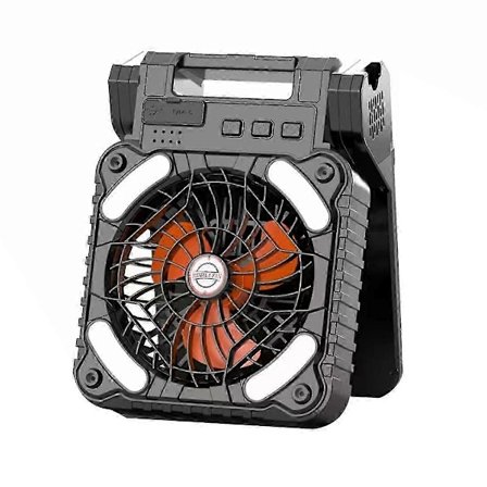 Soldriven Fläkt Camping Med LED-Lampa, Portabel Campingfläkt Med Solpanel, Uppladdningsbar Tältfläkt