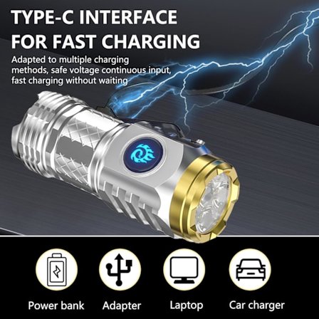 Mini-taskulamppu 2 kpl, Mini-taskulamppu superteholla, Mini-kompakti taskulamppu, LED monitoiminen vedenpitävä mini-taskulamppu