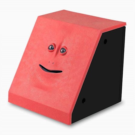 Nyhet Ansikte Bank Mynt Äta Sparbank Barn Pengar Spara Insamling Spargris (röd)