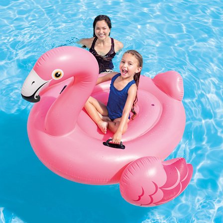 Pink flamingo oppustelig ring til at ride på