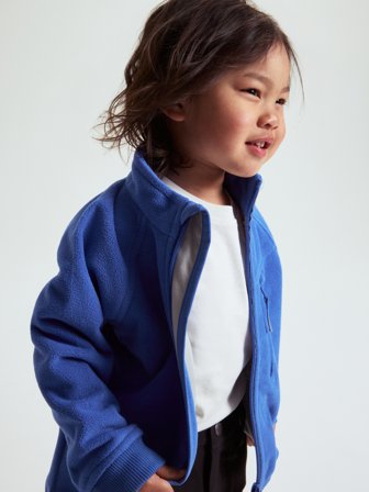 Winddichte Windfleece-Jacke - 122 - kinderbekleidung - blue - Polarn O. Pyret