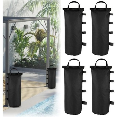 4 kpl Painopussi paviljongille, 20 * 50 cm Painohiekkasäkki paviljongille, Paino Oxford 600D -kangas katokselle, patiovarjolle, ulkokalusteille