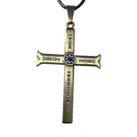 Bimirth Smykker Anime One Piece Dracule Mihawk Kors Halskæde Vedhæng Blade Ørneøje Vintage (LGL)