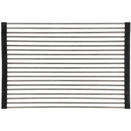 Maku Sammenrullelig opvaskemåtte 48 x 33 cm, rustfrit stål/silikone - Stål, sort | KitchenOne