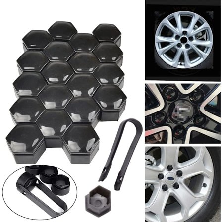 17mm møtrik dæksel, 20 stk. 17mm bolt møtrik dæksler, sekskantede beskyttelseshætter til hjulmøtrikker, universelle 17mm bolt dæksler
