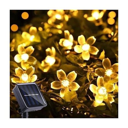 |NN| Sunfall lysende lyslenke utendørs Blomst Blomst Blomst 50 LED Vanntett Hage Uteplass Juledekorasjon Varmhvit