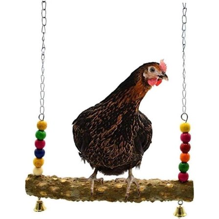 Fjäderfävänner Kul: Hönshusleksak & Xylofon, Naturlig Trägunga & Spegelset, Främjar Hälsosamma Vanor & Underhållning för Höns (Höna