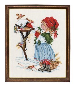 Broderipakke Bilde Fuglehuset Lin - Rosenstand