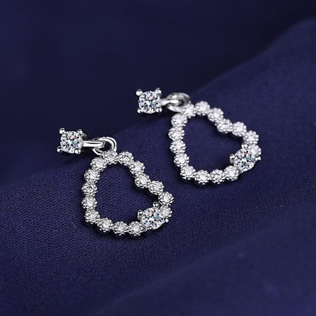 925 Sterling Silver Smycken Kvinnor Mode Söt Tiny Clear Crystal CZ Stud örhängen Present för flickor Tonåringar Lady Present