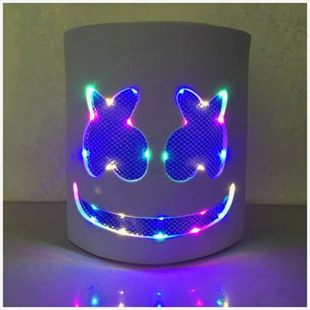 Halloween lysande mask LED lysande EVA bomulls godis huvudbonad perf