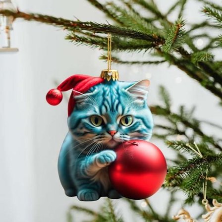 Julhatt Katthänge Katt Julgransprydnad 10 10