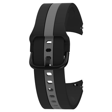 Klockarmband i silikon med cool linjeform för Samsung Galaxy Watch 4 - Svart / Grå