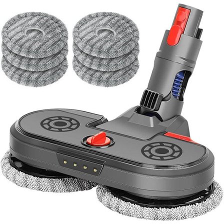 Elektrisk moppehode for Dyson V15 V11 V10 V8 V7 med integrert vanntank, LED-lys, vaskbar mopp