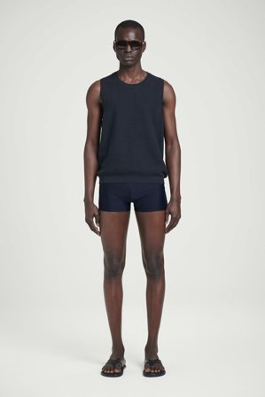 COS Men's Åtsittande Badbyxor in Blå