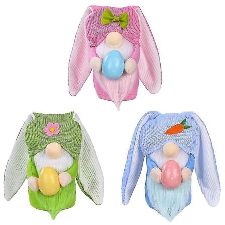 3 st påskkanin tomte, plysch kanin tomtar leksak kompatibel med pojkar flickor hy