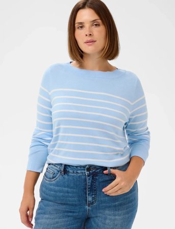 Kaffe Curve Kclizzy Striped Boatneck - Blue - S