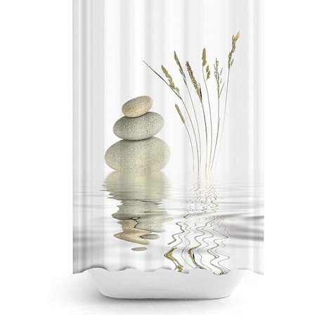 Suihkuverho 120 x 180 cm digitaalipainettu moderni design vedenpitävä pestävä homeenkestävä polyesterikangas koukuilla