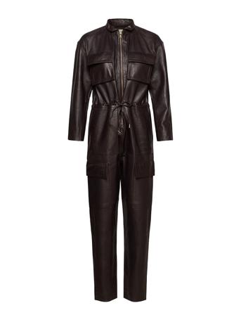 Sassy Leather Jumpsuit Brown Notes Du Nord