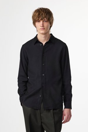 NN.07 Colby 5027 Shirt Male Black LENZING ECOVERO Viscose
