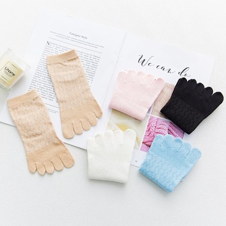 5 par tåsokker til kvinder med tæer, sportsstrømper i bomuld til kvinder, behagelige, åndbare, antibakterielle