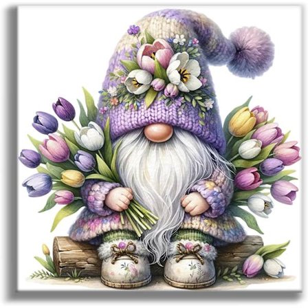 Gnome Diamant Kunst Sæt til Voksne, 5D Gnome Diamant Maleri Sæt til Begyndere, DIY Fuld Bor Prikker Ædelsten Kunst Maling til Hjem Vægdekoration 