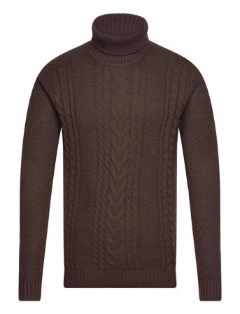 Jjcraig Knit Roll Neck Aw23 Brown Jack & J S